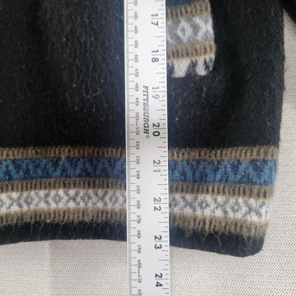 Inti Tejidos Womens Sweater Wool Lama Print Hooded Fair Isle Cardigan Size Small - Picture 6 of 6